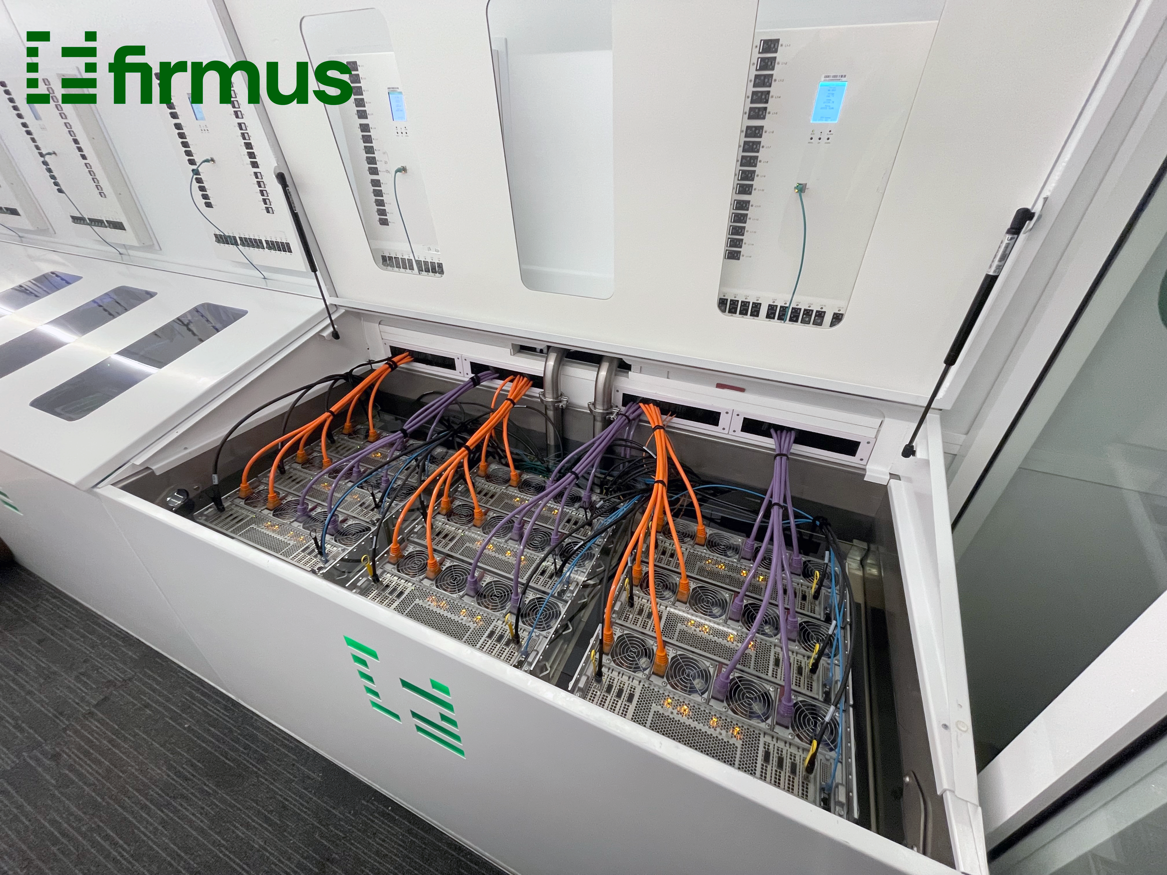 Within the HyperCube is a fleet of high-performance servers in an immersion-cooled environment. The combination of Firmus immersion-cooled computing platform paired with STT GDCs highly efficient data centre infrastructure will result in AI workloads running with a lower PUE, lower CO2 emissions and higher petaflops per watt.