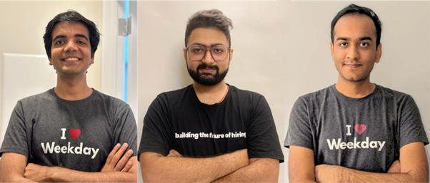 Weekday founders: (L to R) Amit Singh, Anubhav Malik and Chetan Dalal